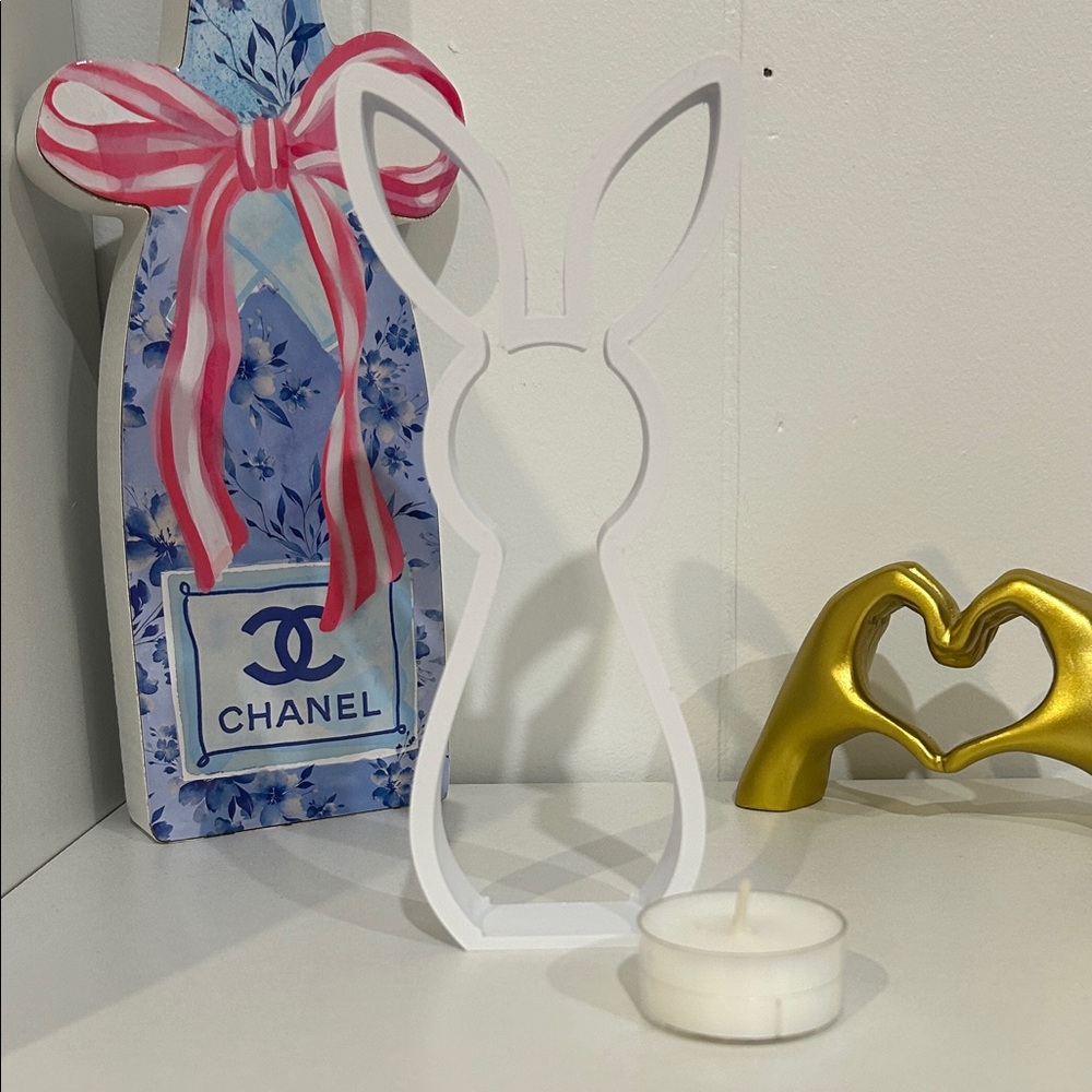 3D Printed White Bunny Tealight Holder - Picture 4 of 4